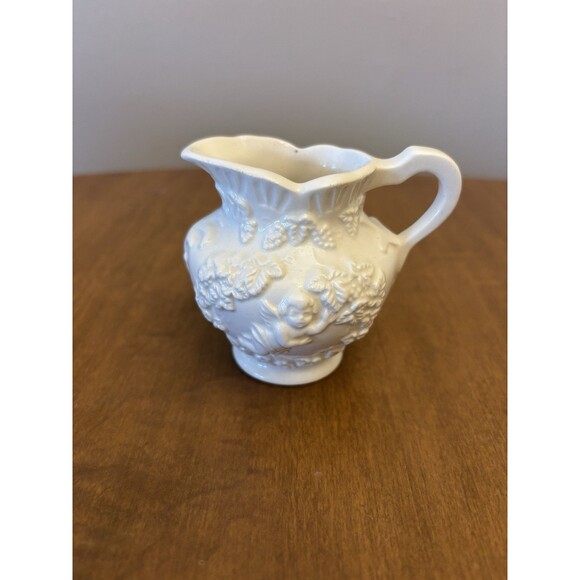 Vintage Lefton Renaissance Porcelain Pitcher ONLY White Cherub - Picture 3 of 5